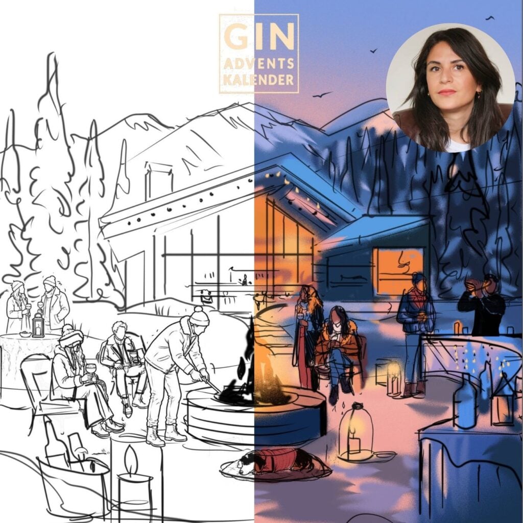 Entwicklungsprozess des Gin Adventskalenders Layouts 2026 von Marianna
